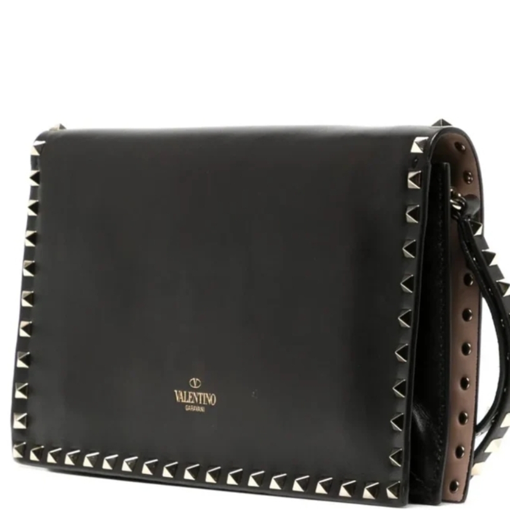 Valentino Black Studded Clutch